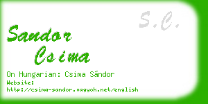 sandor csima business card